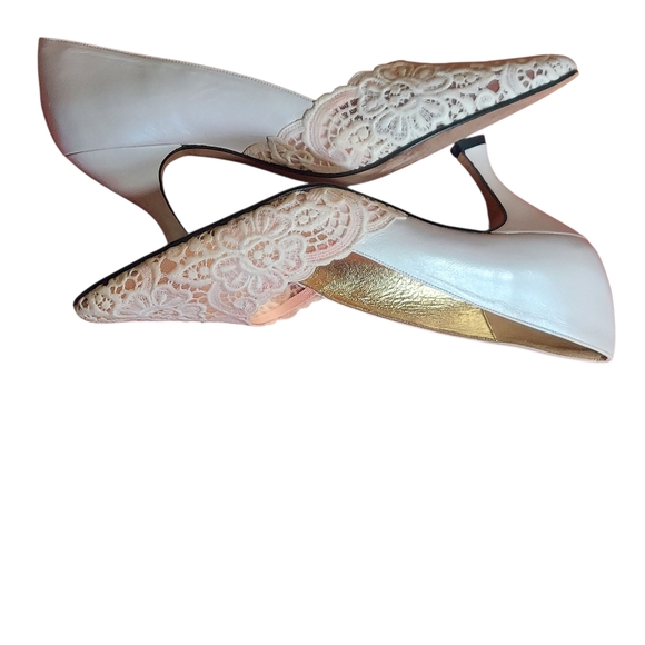 Timothy Hitsman Pink and White Heels with Classic Pump Design - Picture 11 of 16